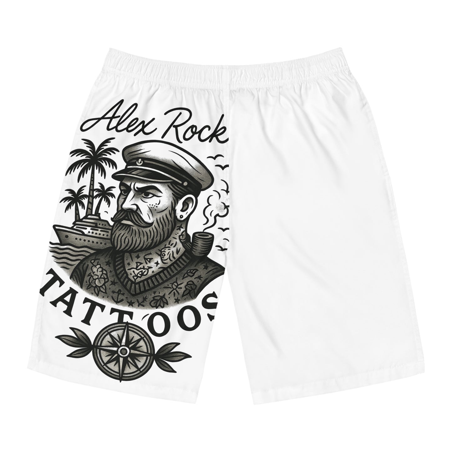 Board Shorts - Tattoo Captain Design by Alex Rock Tattoos