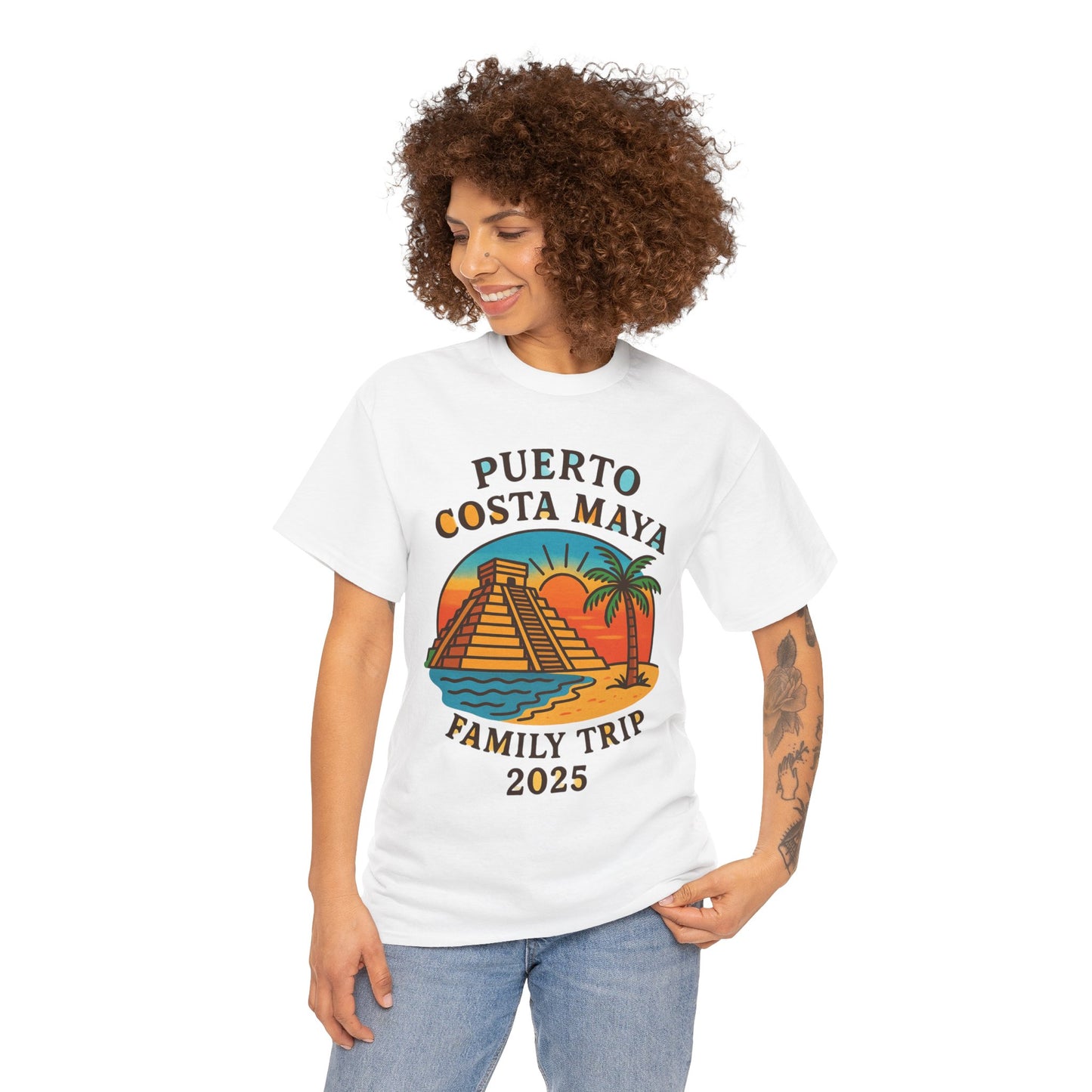 Family Trip Unisex Tee by Alex Rock Tattoos - Pueblo Costa Maya Design