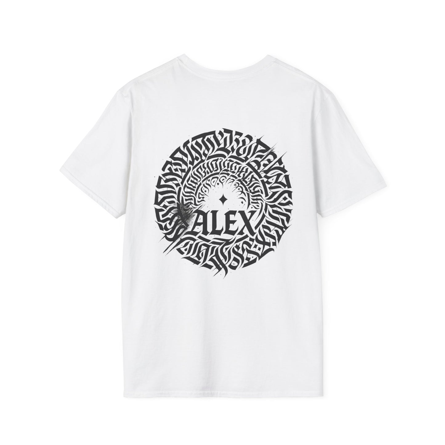 Custom Unisex Softstyle T-Shirt with Unique Abstract Design | Personalized Gift for Art Lovers, Modern Fashion, Graphic Tee, Festival Attire