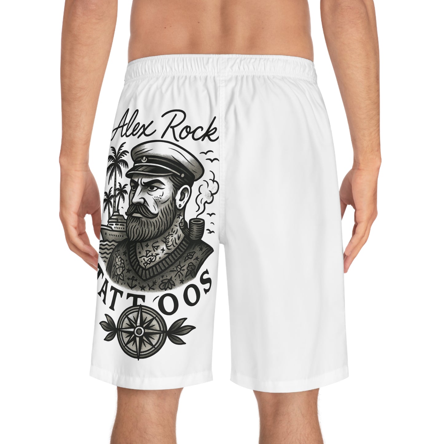 Board Shorts - Tattoo Captain Design by Alex Rock Tattoos