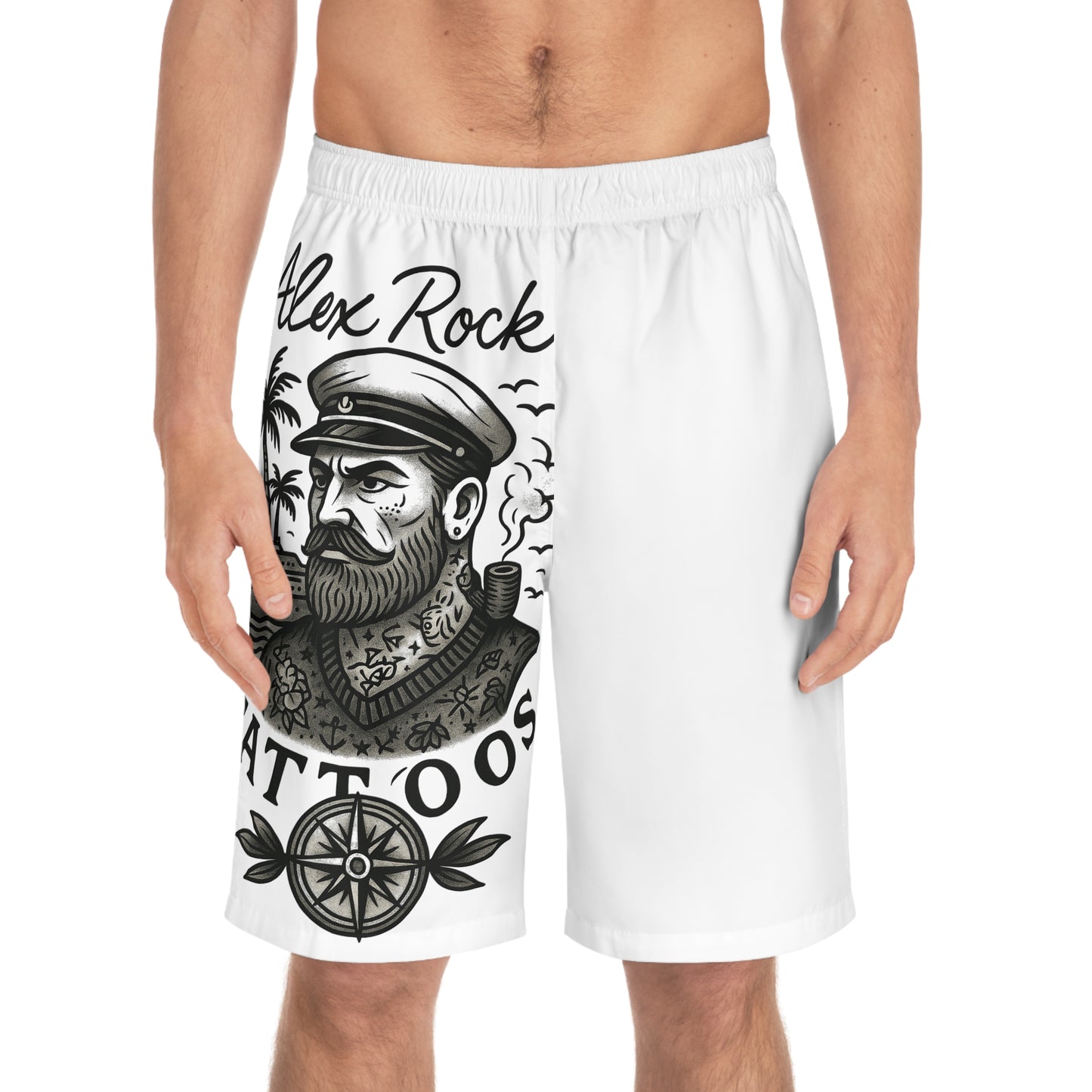 Board Shorts - Tattoo Captain Design by Alex Rock Tattoos