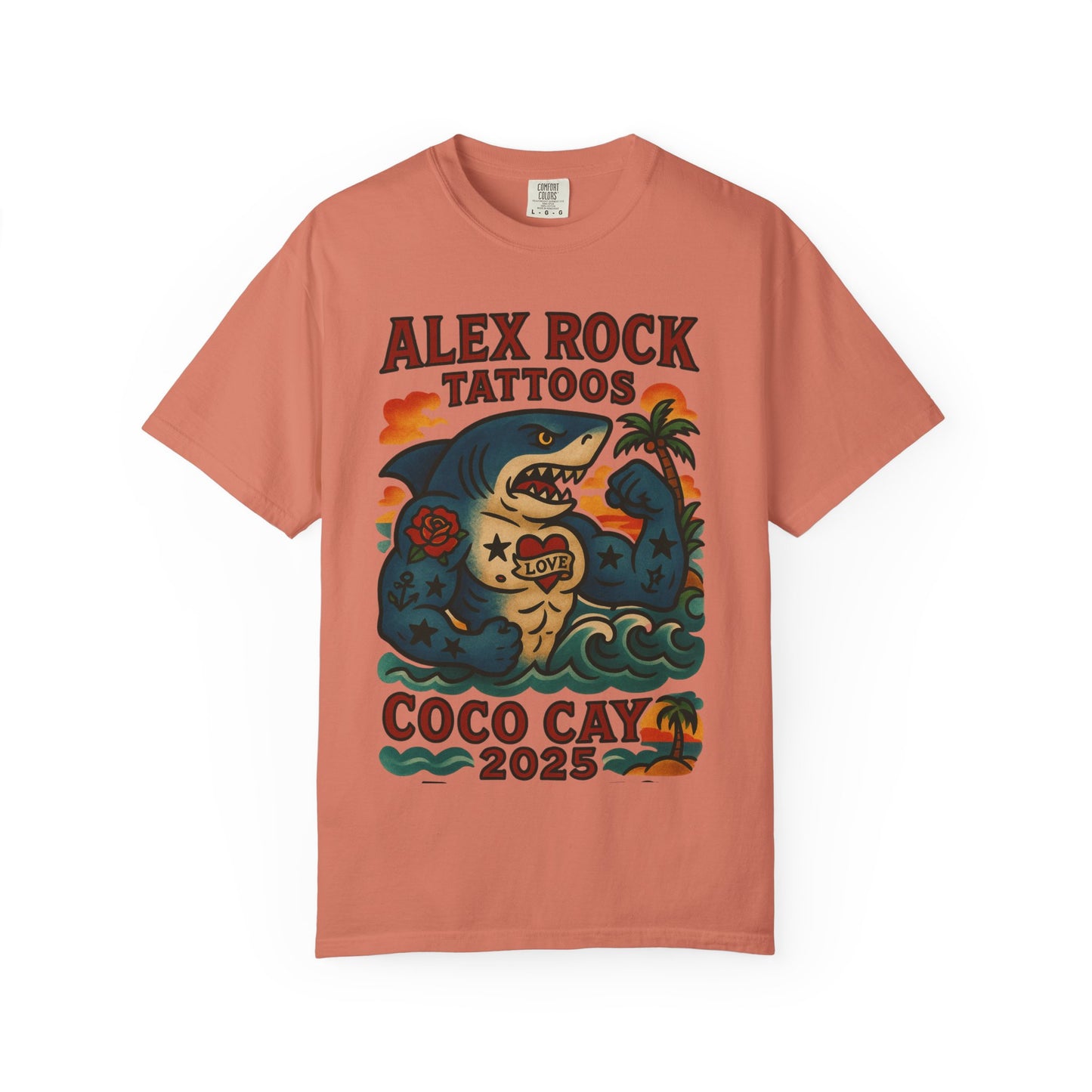 T-Shirt Alex Tattoos Coco Kay 2025 Shark Unisex Garment-Dyed