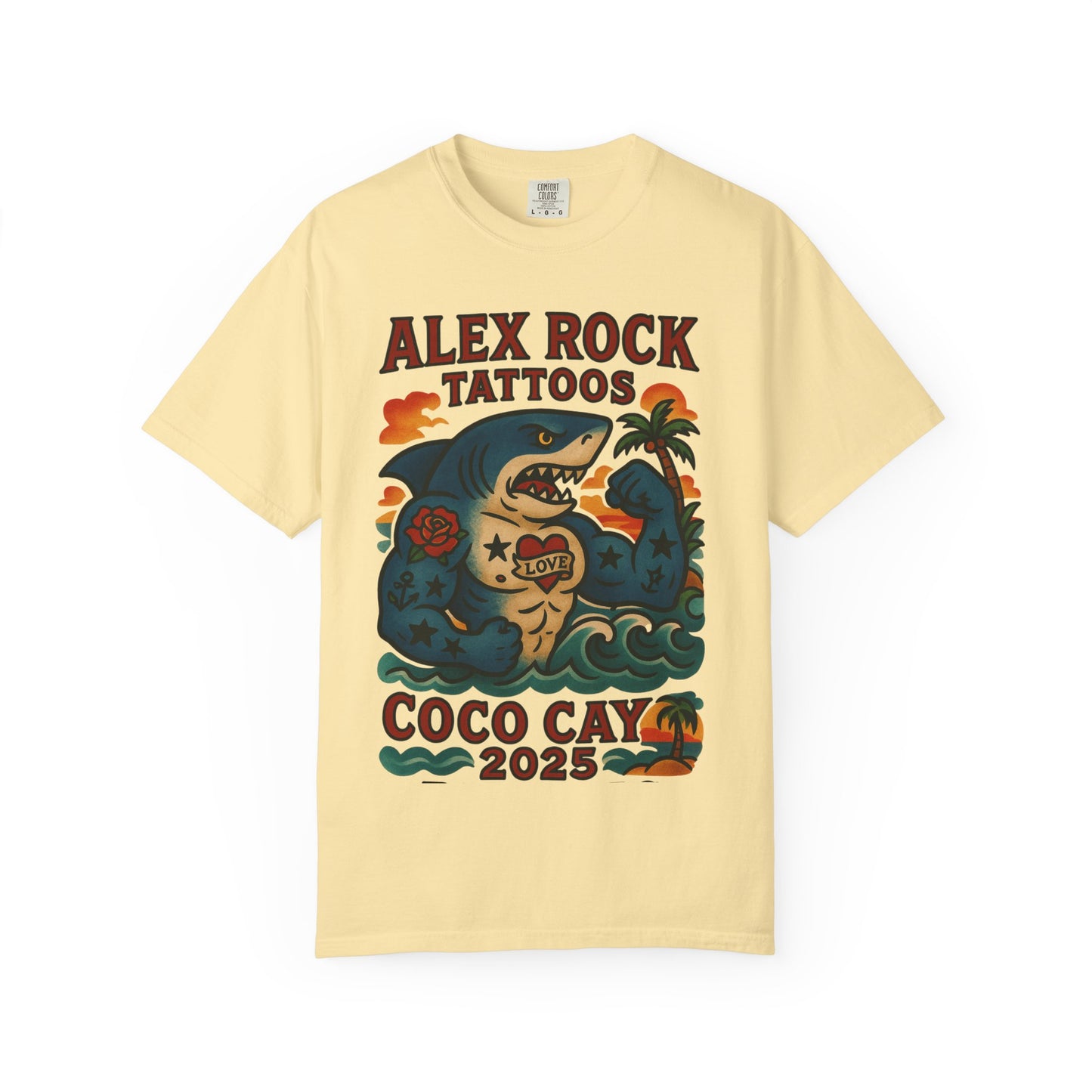 T-Shirt Alex Tattoos Coco Kay 2025 Shark Unisex Garment-Dyed