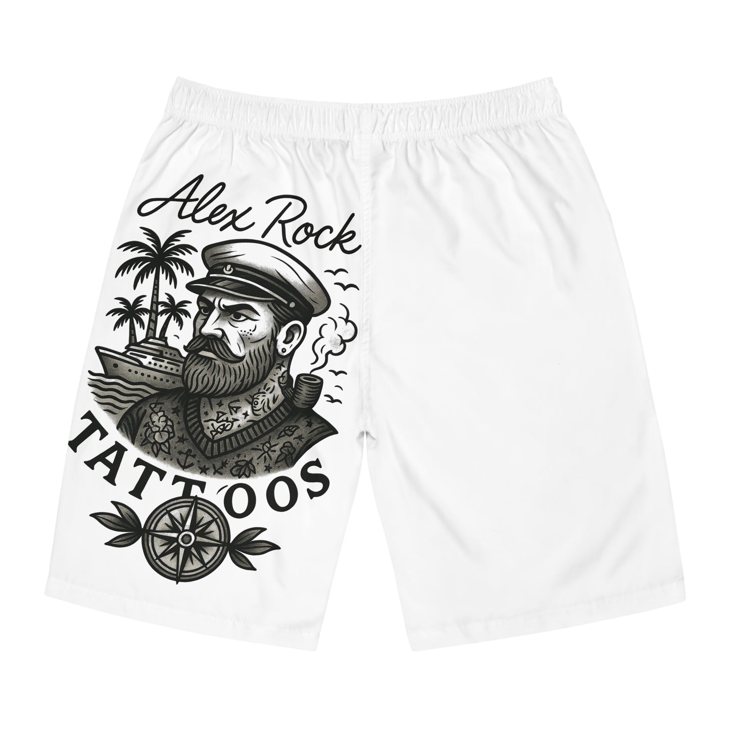 Board Shorts - Tattoo Captain Design by Alex Rock Tattoos