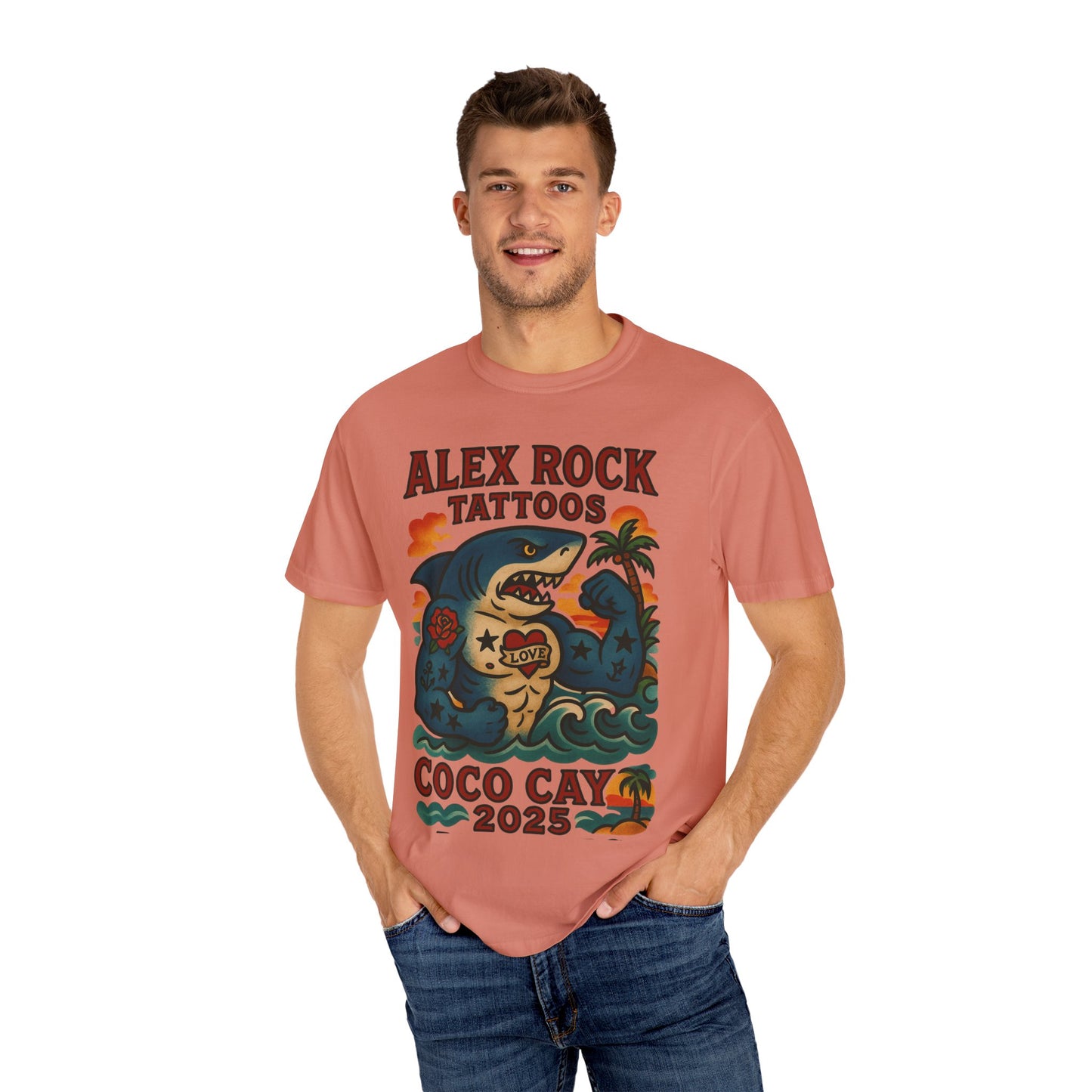 T-Shirt Alex Tattoos Coco Kay 2025 Shark Unisex Garment-Dyed