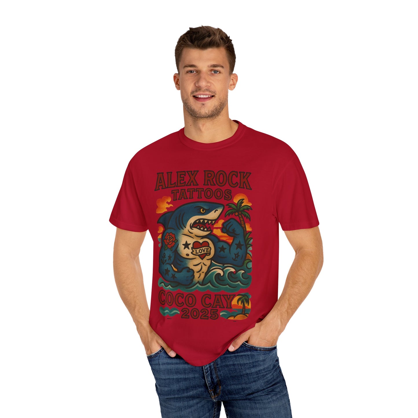 T-Shirt Alex Tattoos Coco Kay 2025 Shark Unisex Garment-Dyed