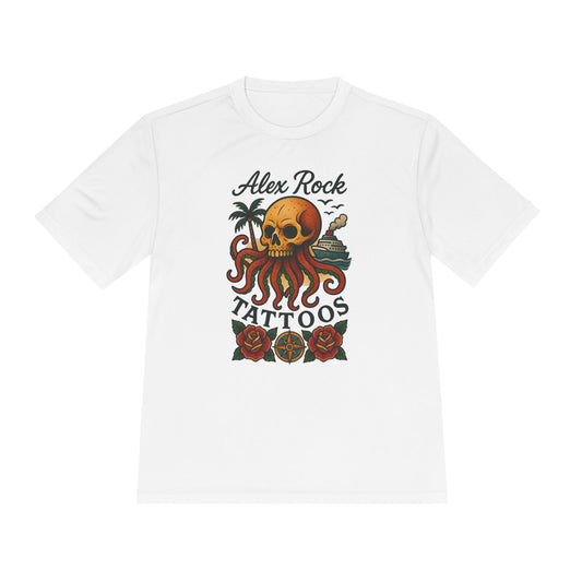 T-Shirt - Alex Rock Tattoo Design Kraqken with a Skull Moisture Wicking Unisex Tee