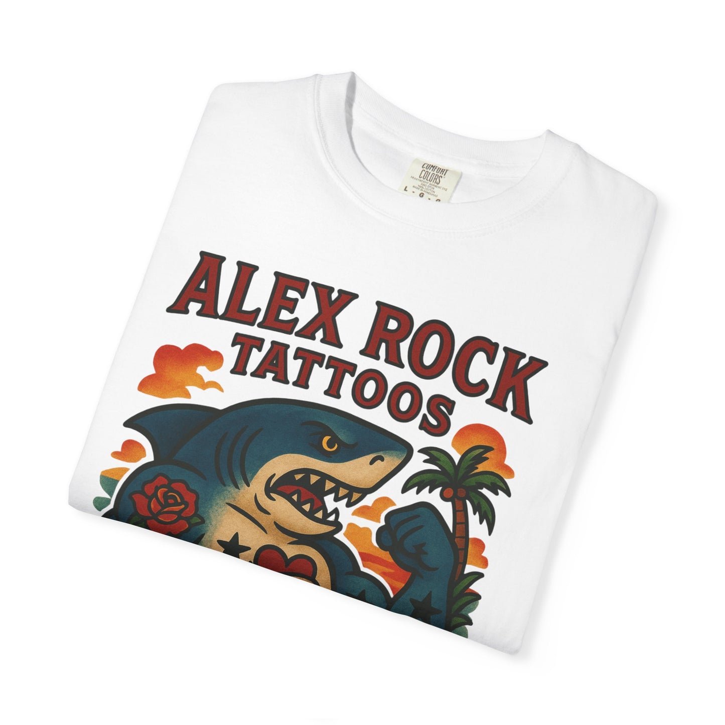 T-Shirt Alex Tattoos Coco Kay 2025 Shark Unisex Garment-Dyed
