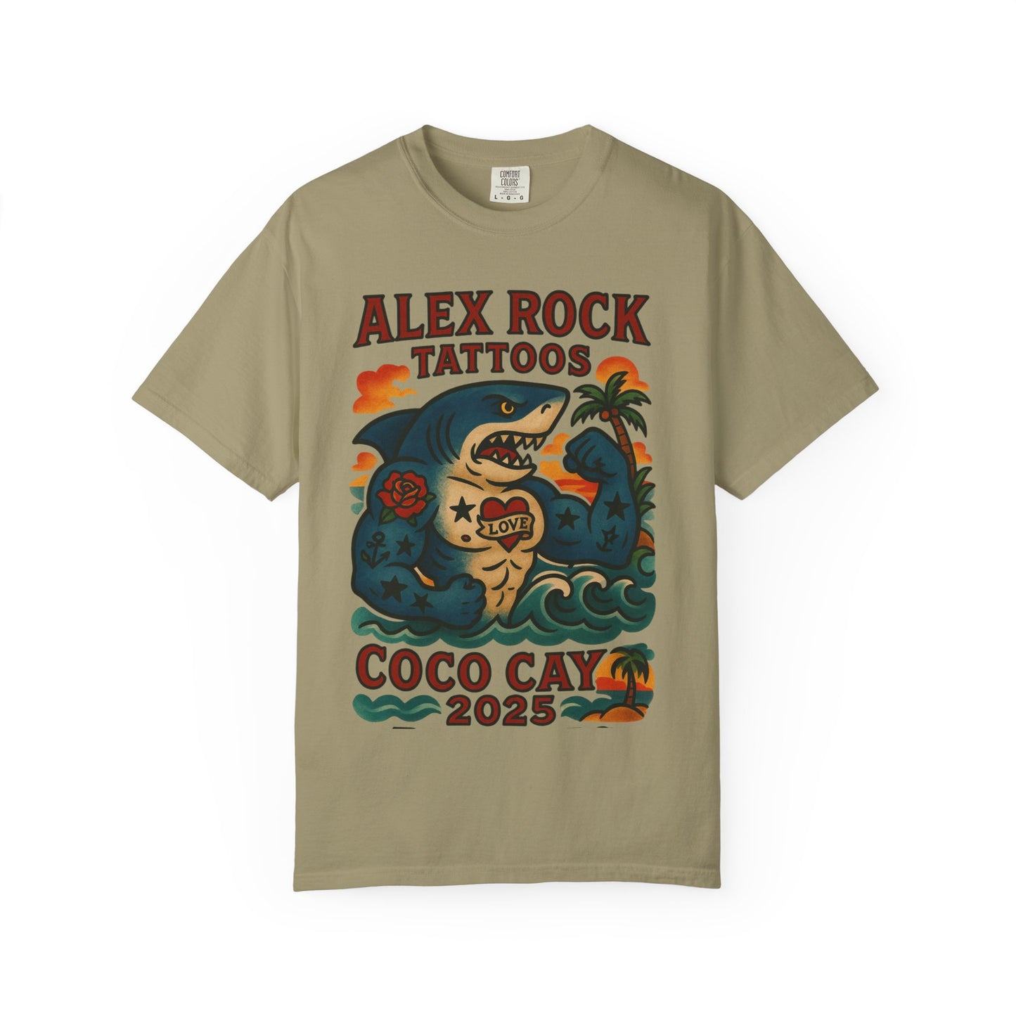 T-Shirt Alex Tattoos Coco Kay 2025 Shark Unisex Garment-Dyed