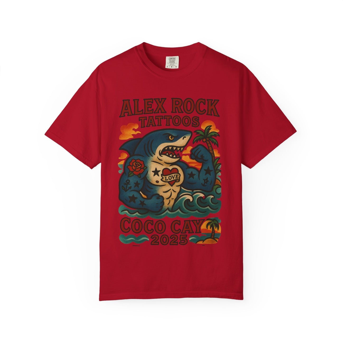 T-Shirt Alex Tattoos Coco Kay 2025 Shark Unisex Garment-Dyed
