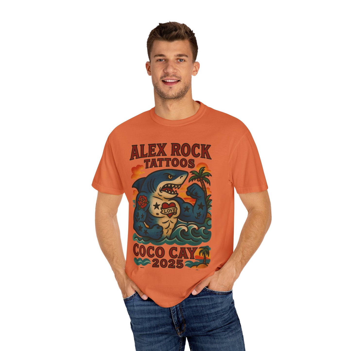 T-Shirt Alex Tattoos Coco Kay 2025 Shark Unisex Garment-Dyed
