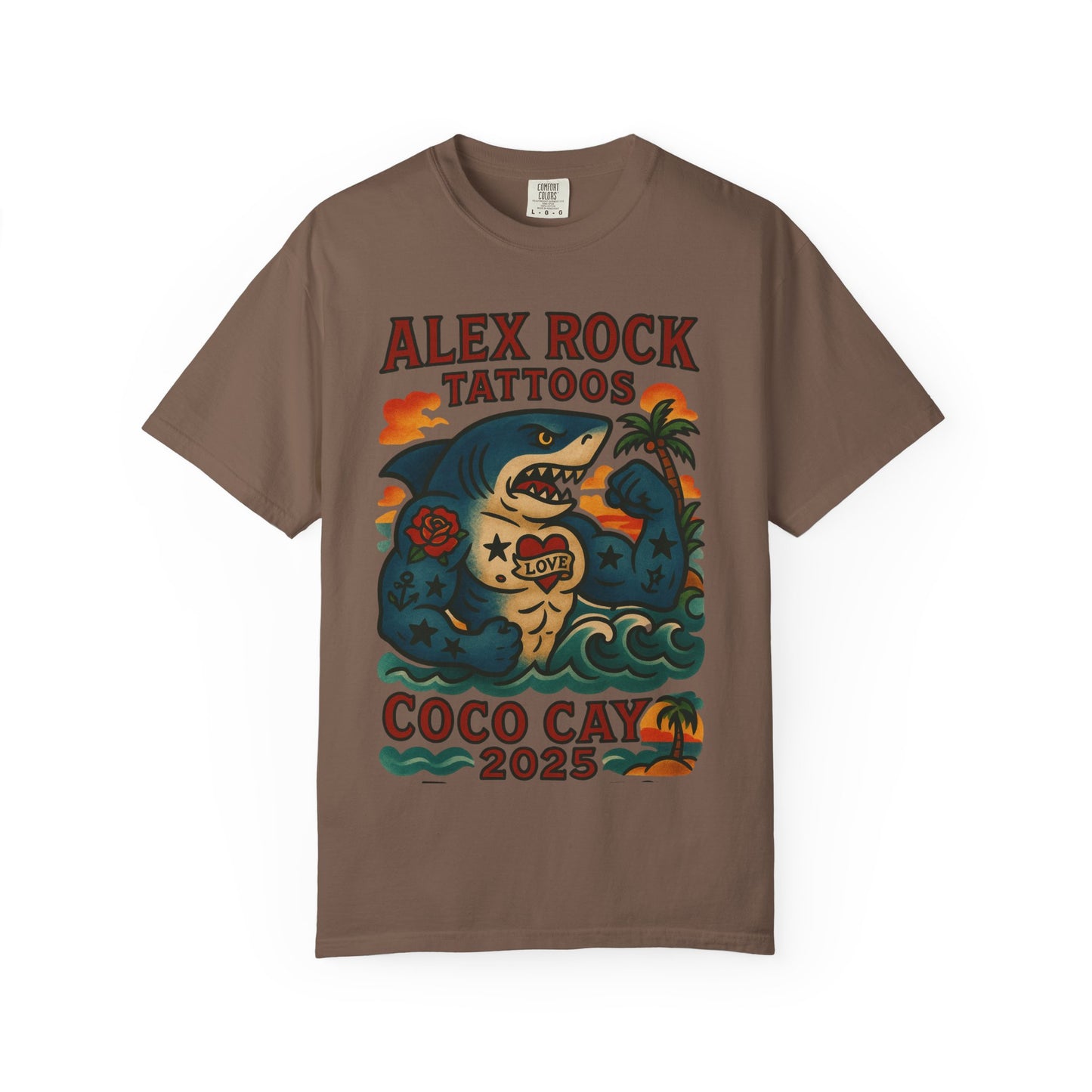 T-Shirt Alex Tattoos Coco Kay 2025 Shark Unisex Garment-Dyed