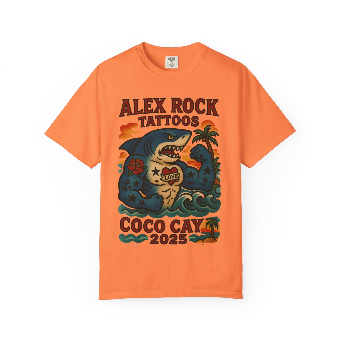 T-Shirt Alex Tattoos Coco Kay 2025 Shark Unisex Garment-Dyed
