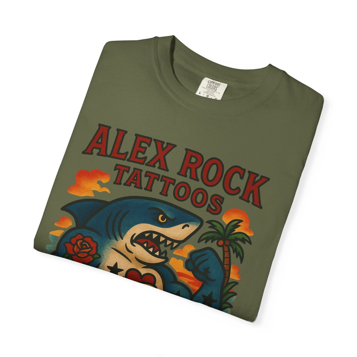 T-Shirt Alex Tattoos Coco Kay 2025 Shark Unisex Garment-Dyed