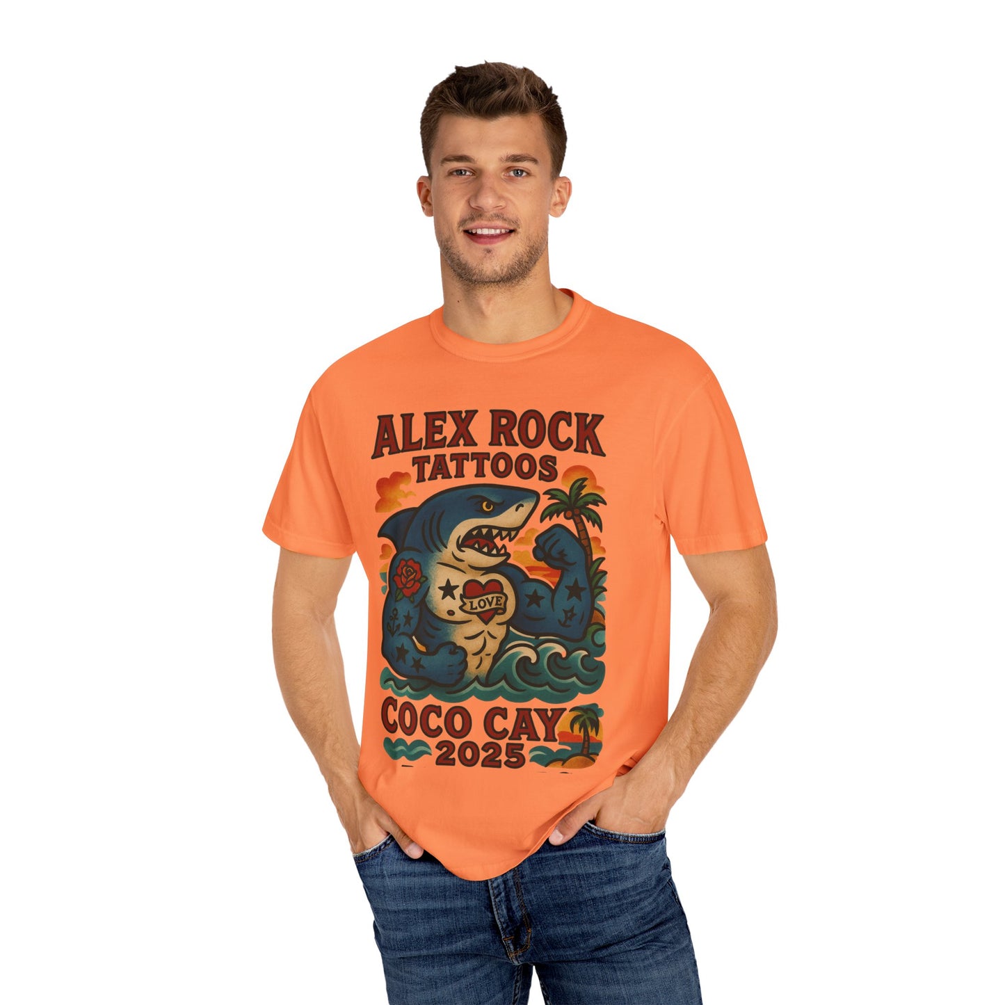 T-Shirt Alex Tattoos Coco Kay 2025 Shark Unisex Garment-Dyed