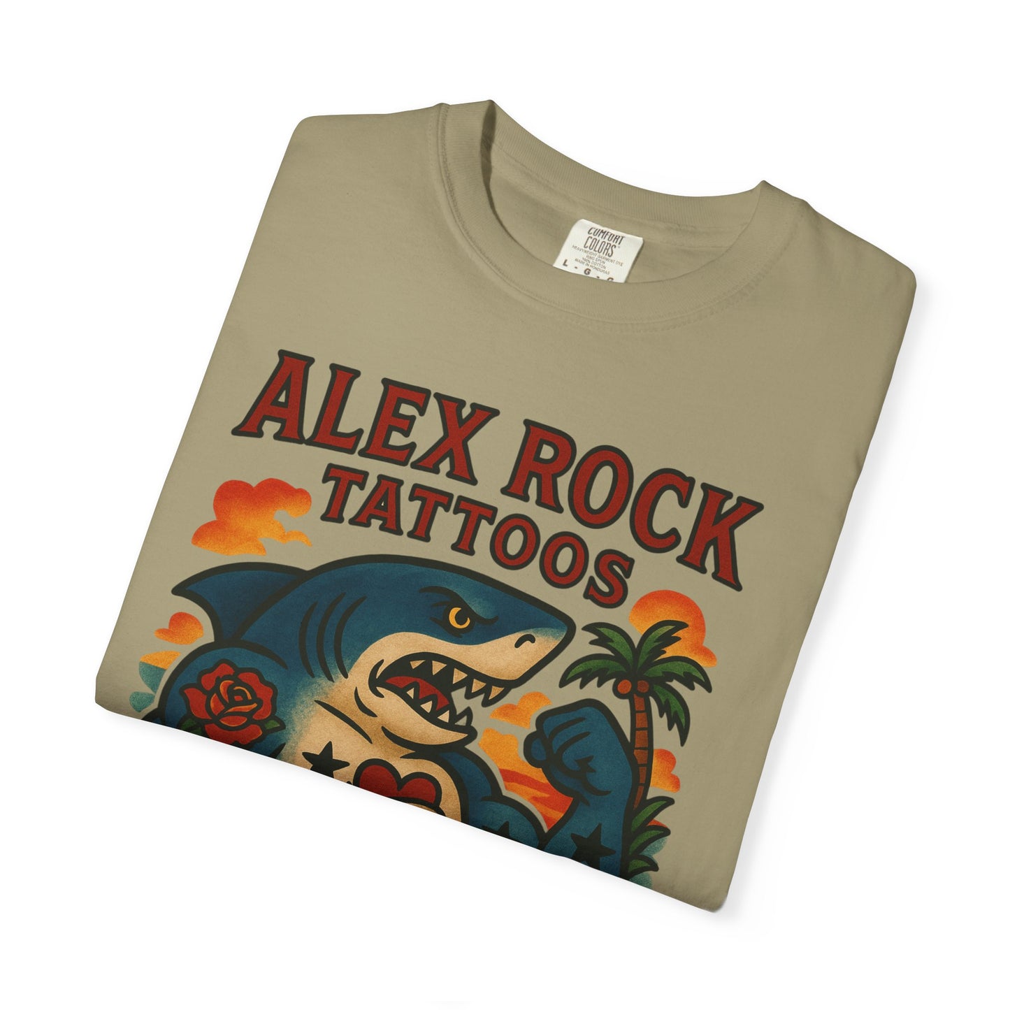 T-Shirt Alex Tattoos Coco Kay 2025 Shark Unisex Garment-Dyed