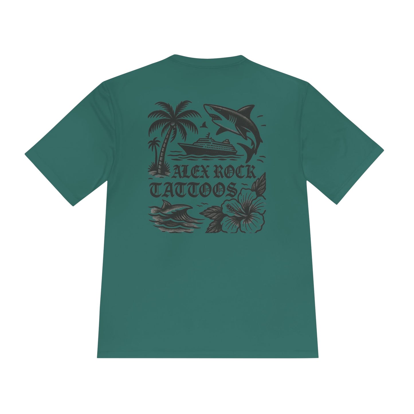 T-Shirt - Alex Rock Tattoo Design Kraqken with a Skull Moisture Wicking Unisex Tee