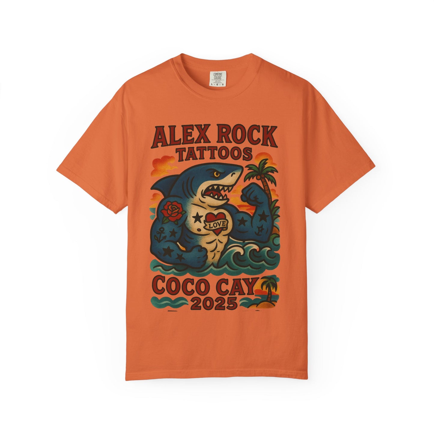 T-Shirt Alex Tattoos Coco Kay 2025 Shark Unisex Garment-Dyed